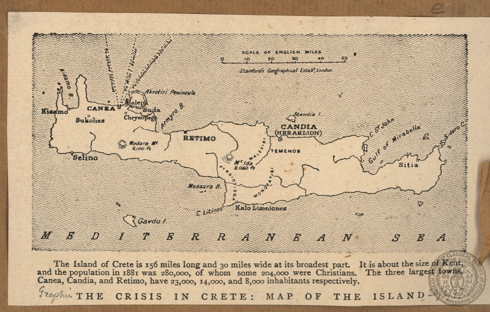 The crisis in Crete: Map of the Island